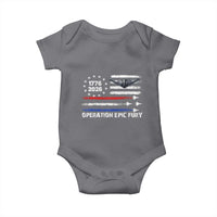 Operation Epic Fury 1776 2026 American Flag Aviation Baby Onesie Freedom Anniversary Statement