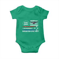 Operation Epic Fury 1776 2026 American Flag Aviation Baby Onesie Freedom Anniversary Statement