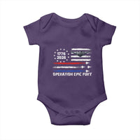 Operation Epic Fury 1776 2026 American Flag Aviation Baby Onesie Freedom Anniversary Statement