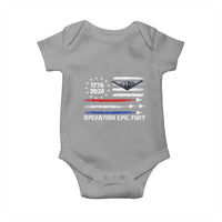 Operation Epic Fury 1776 2026 American Flag Aviation Baby Onesie Freedom Anniversary Statement