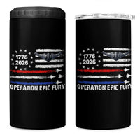 Operation Epic Fury 1776 2026 American Flag Aviation 4 in 1 Can Cooler Tumbler Freedom Anniversary Statement
