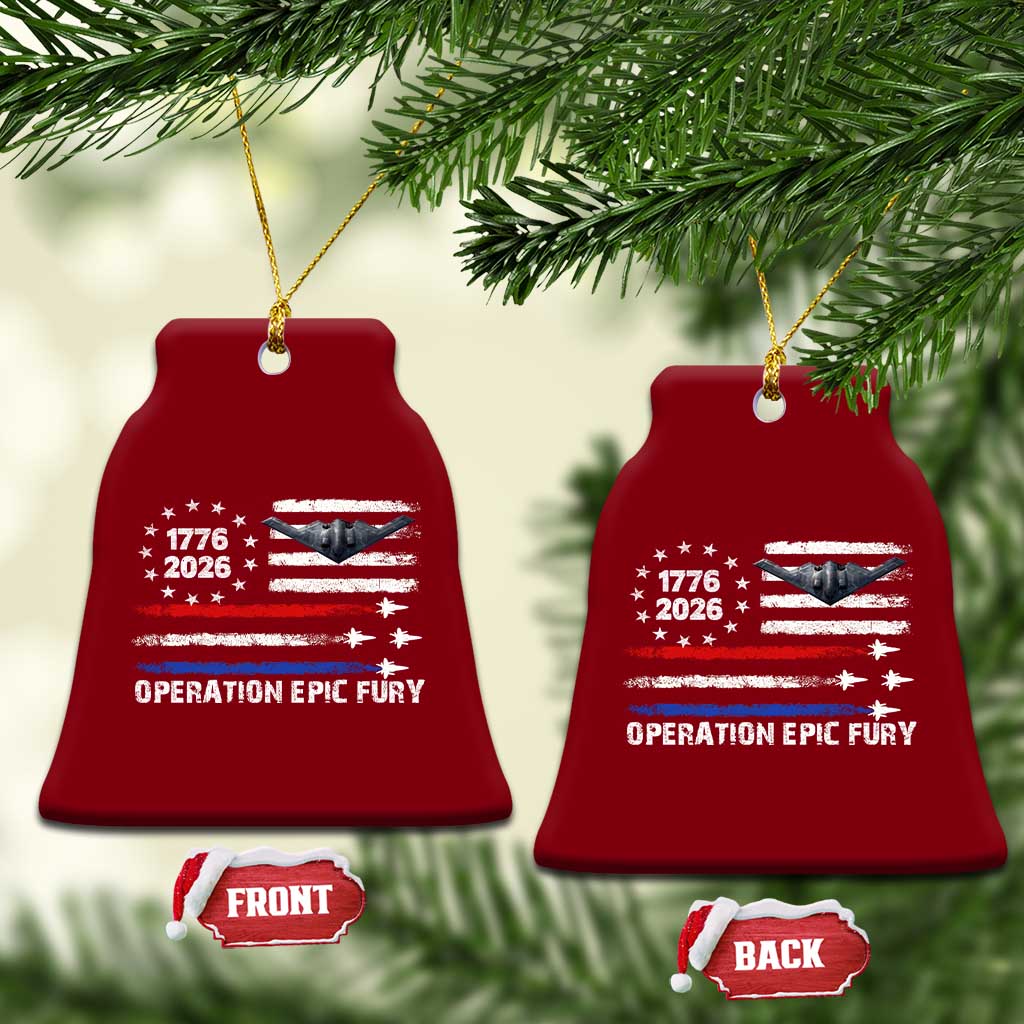Operation Epic Fury 1776 2026 American Flag Aviation Ceramic Ornament Freedom Anniversary Statement