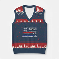 Operation Epic Fury 1776 2026 American Flag Aviation V-Neck Knit Sweater Vest Freedom Anniversary Statement