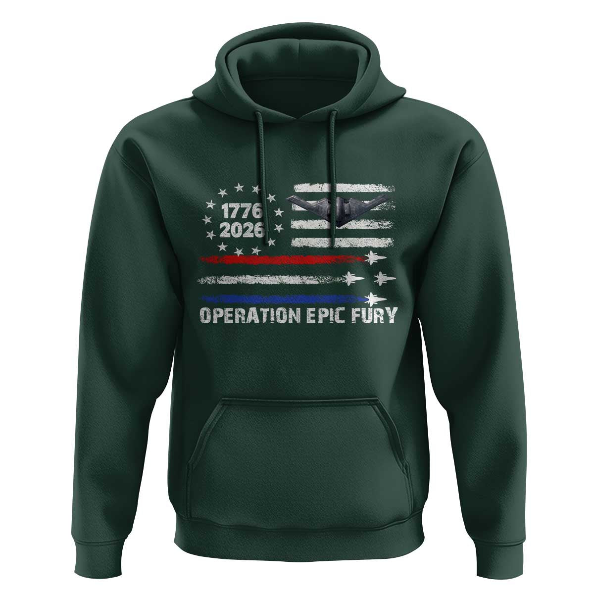 Operation Epic Fury 1776 2026 American Flag Aviation Hoodie Freedom Anniversary Statement