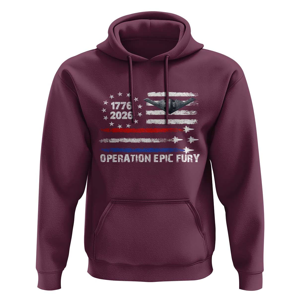 Operation Epic Fury 1776 2026 American Flag Aviation Hoodie Freedom Anniversary Statement