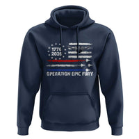 Operation Epic Fury 1776 2026 American Flag Aviation Hoodie Freedom Anniversary Statement