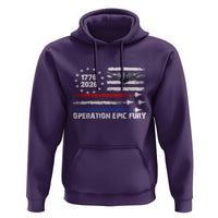 Operation Epic Fury 1776 2026 American Flag Aviation Hoodie Freedom Anniversary Statement