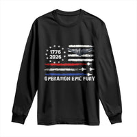 Operation Epic Fury 1776 2026 American Flag Aviation Long Sleeve Shirt Freedom Anniversary Statement