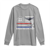 Operation Epic Fury 1776 2026 American Flag Aviation Long Sleeve Shirt Freedom Anniversary Statement