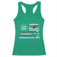 Operation Epic Fury 1776 2026 American Flag Aviation Racerback Tank Top Freedom Anniversary Statement