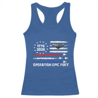 Operation Epic Fury 1776 2026 American Flag Aviation Racerback Tank Top Freedom Anniversary Statement
