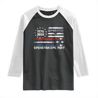 Operation Epic Fury 1776 2026 American Flag Aviation Raglan Shirt Freedom Anniversary Statement