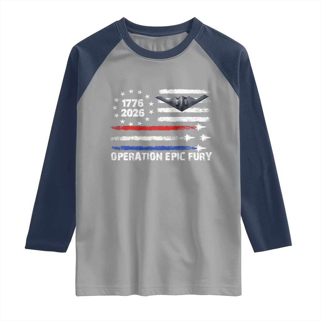 Operation Epic Fury 1776 2026 American Flag Aviation Raglan Shirt Freedom Anniversary Statement