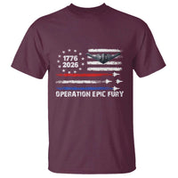 Operation Epic Fury 1776 2026 American Flag Aviation T Shirt Freedom Anniversary Statement