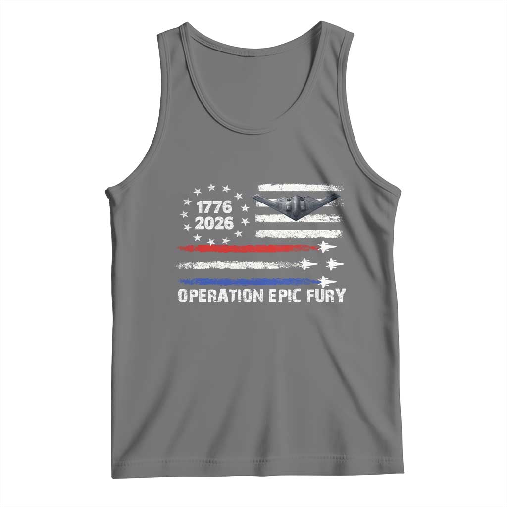 Operation Epic Fury 1776 2026 American Flag Aviation Tank Top Freedom Anniversary Statement
