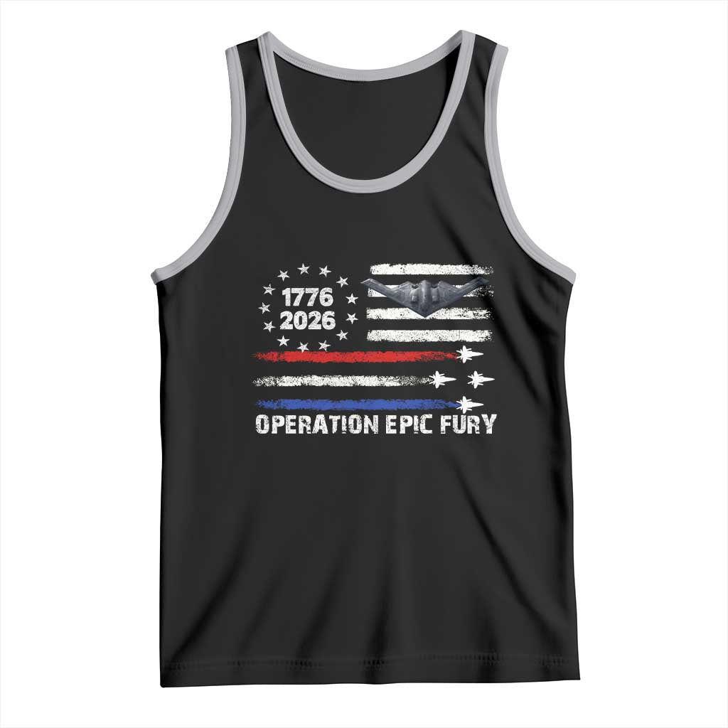 Operation Epic Fury 1776 2026 American Flag Aviation Tank Top Freedom Anniversary Statement