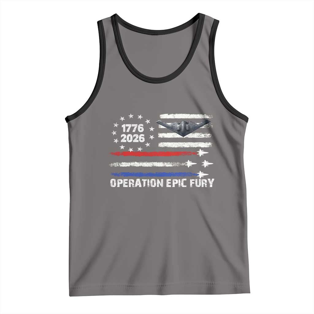 Operation Epic Fury 1776 2026 American Flag Aviation Tank Top Freedom Anniversary Statement