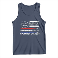 Operation Epic Fury 1776 2026 American Flag Aviation Tank Top Freedom Anniversary Statement