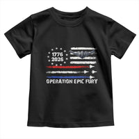 Operation Epic Fury 1776 2026 American Flag Aviation Toddler T Shirt Freedom Anniversary Statement