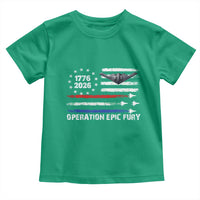 Operation Epic Fury 1776 2026 American Flag Aviation Toddler T Shirt Freedom Anniversary Statement