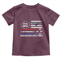 Operation Epic Fury 1776 2026 American Flag Aviation Toddler T Shirt Freedom Anniversary Statement
