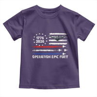 Operation Epic Fury 1776 2026 American Flag Aviation Toddler T Shirt Freedom Anniversary Statement