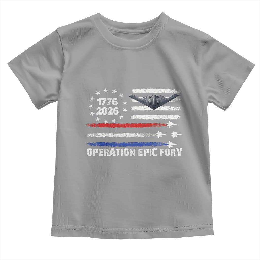 Operation Epic Fury 1776 2026 American Flag Aviation Toddler T Shirt Freedom Anniversary Statement