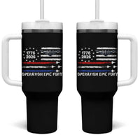 Operation Epic Fury 1776 2026 American Flag Aviation Tumbler With Handle Freedom Anniversary Statement