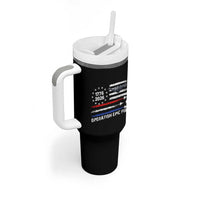 Operation Epic Fury 1776 2026 American Flag Aviation Tumbler With Handle Freedom Anniversary Statement