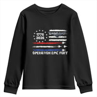 Operation Epic Fury 1776 2026 American Flag Aviation Youth Sweatshirt Freedom Anniversary Statement