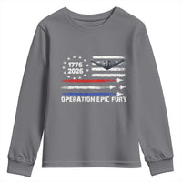 Operation Epic Fury 1776 2026 American Flag Aviation Youth Sweatshirt Freedom Anniversary Statement
