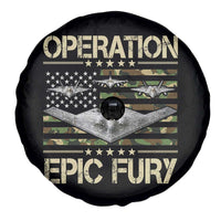 Operation Epic Fury Camo American Flag Spare Tire Cover B12 Spirit Stealth Bomber Formation Patriotic Air Power