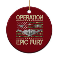 Operation Epic Fury Camo American Flag Ceramic Ornament B12 Spirit Stealth Bomber Formation Patriotic Air Power
