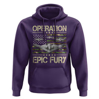 Operation Epic Fury Camo American Flag Hoodie B12 Spirit Stealth Bomber Formation Patriotic Air Power