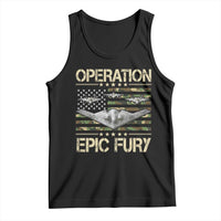 Operation Epic Fury Camo American Flag Tank Top B12 Spirit Stealth Bomber Formation Patriotic Air Power
