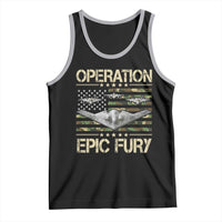 Operation Epic Fury Camo American Flag Tank Top B12 Spirit Stealth Bomber Formation Patriotic Air Power