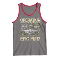 Operation Epic Fury Camo American Flag Tank Top B12 Spirit Stealth Bomber Formation Patriotic Air Power