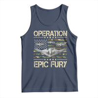 Operation Epic Fury Camo American Flag Tank Top B12 Spirit Stealth Bomber Formation Patriotic Air Power