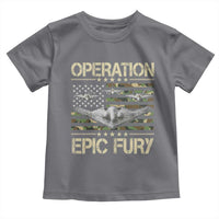 Operation Epic Fury Camo American Flag Toddler T Shirt B12 Spirit Stealth Bomber Formation Patriotic Air Power