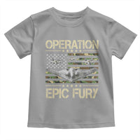Operation Epic Fury Camo American Flag Toddler T Shirt B12 Spirit Stealth Bomber Formation Patriotic Air Power