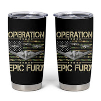 Operation Epic Fury Camo American Flag Tumbler Cup B12 Spirit Stealth Bomber Formation Patriotic Air Power