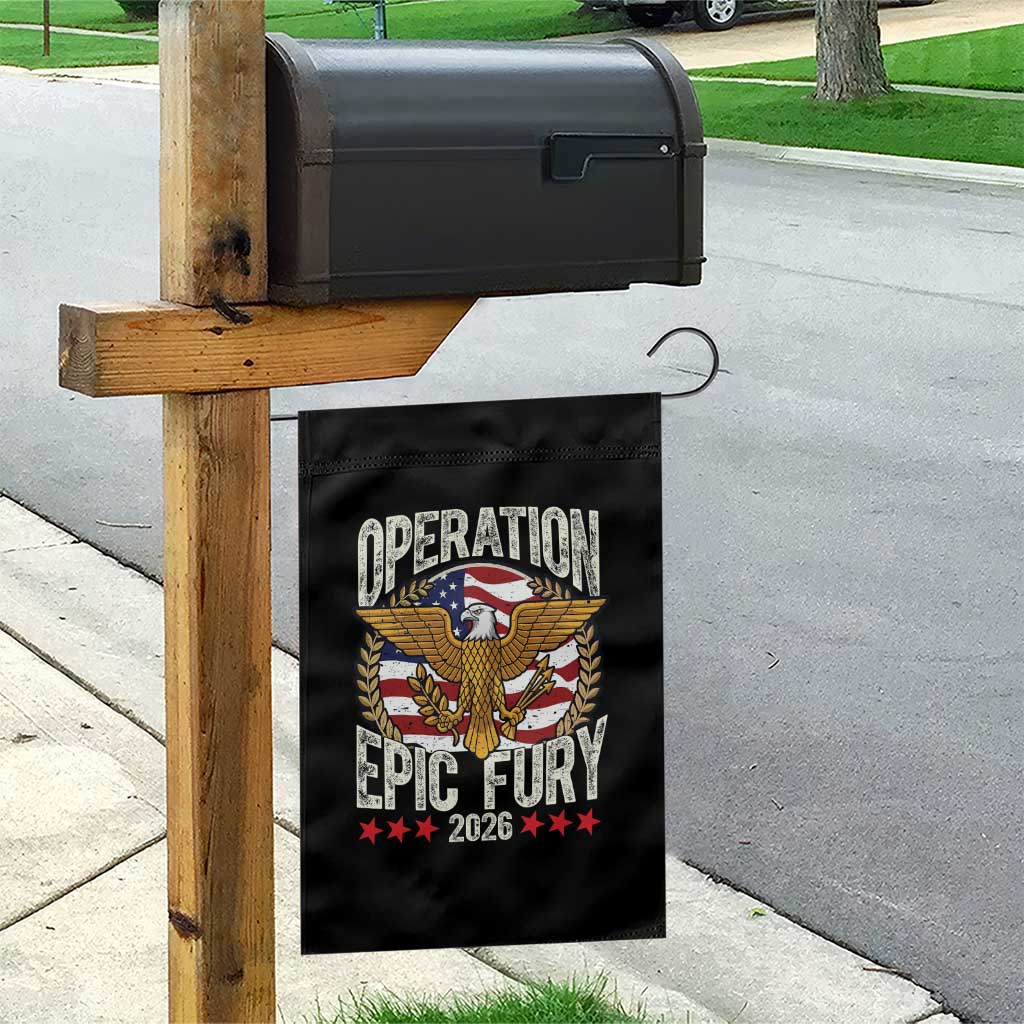Operation Epic Fury 2026 Patriotic Eagle Crest Garden Flag American Strength and Freedom
