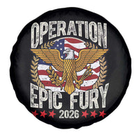 Operation Epic Fury 2026 Patriotic Eagle Crest Spare Tire Cover American Strength and Freedom