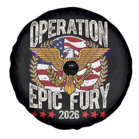 Operation Epic Fury 2026 Patriotic Eagle Crest Spare Tire Cover American Strength and Freedom