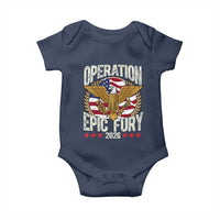 Operation Epic Fury 2026 Patriotic Eagle Crest Baby Onesie American Strength and Freedom