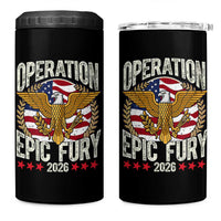 Operation Epic Fury 2026 Patriotic Eagle Crest 4 in 1 Can Cooler Tumbler American Strength and Freedom