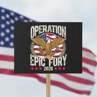 Operation Epic Fury 2026 Patriotic Eagle Crest Protest Sign American Strength and Freedom