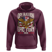 Operation Epic Fury 2026 Patriotic Eagle Crest Hoodie American Strength and Freedom