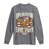 Operation Epic Fury 2026 Patriotic Eagle Crest Long Sleeve Shirt American Strength and Freedom