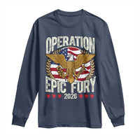 Operation Epic Fury 2026 Patriotic Eagle Crest Long Sleeve Shirt American Strength and Freedom